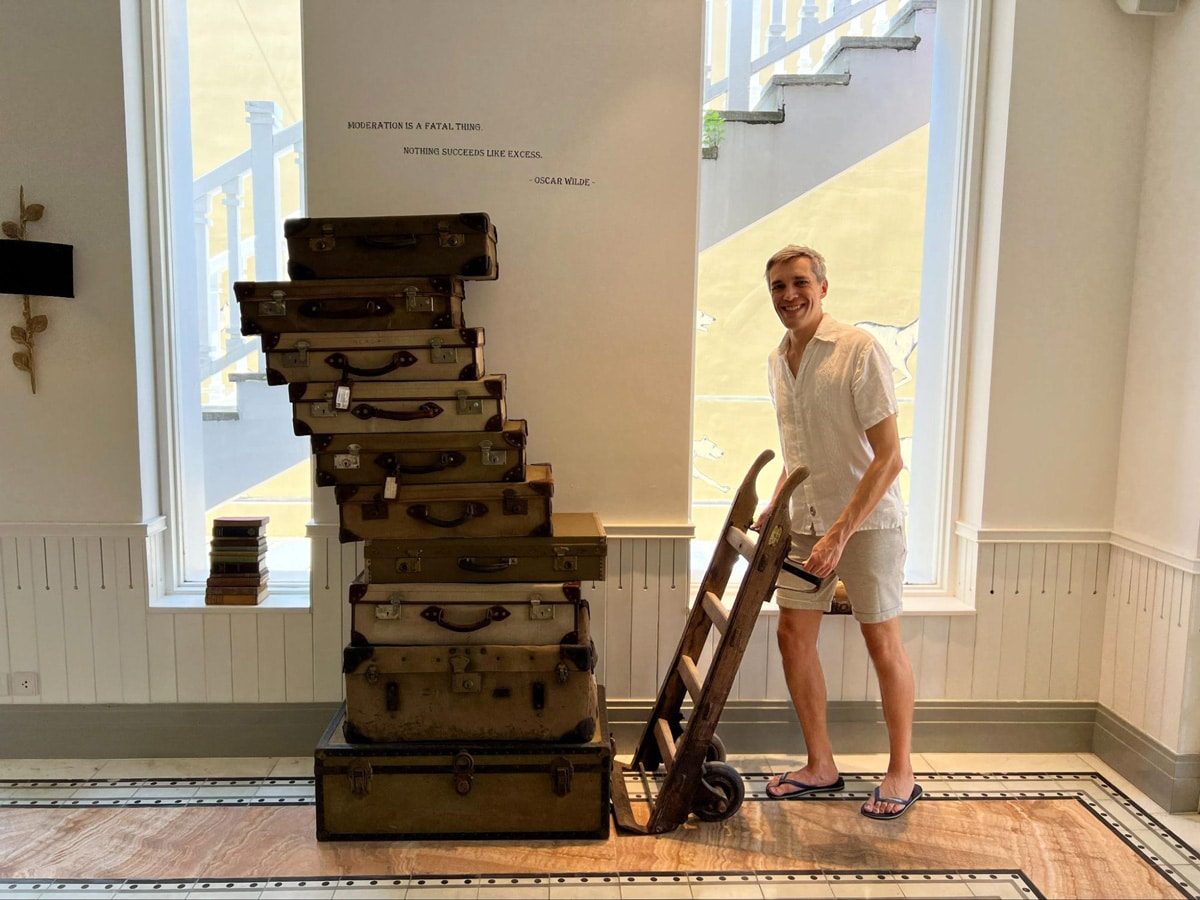 Nate smiling for a photo at the Chanterelle - Spa by JW