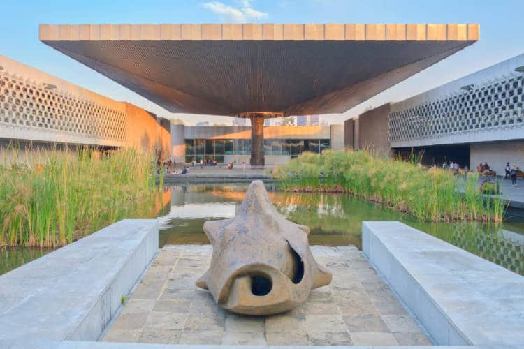 A few of the building at Mexico City's National Anthropology Museum