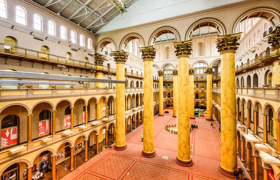 View at the inside of the National Building Museum