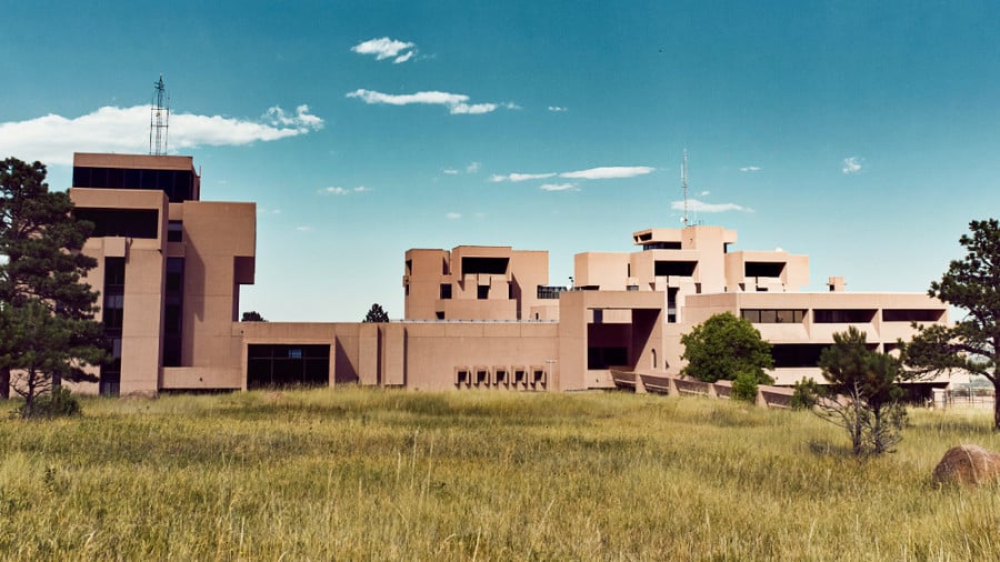 Exterior view of the architectural structure of the National Center For Atmospheric Research