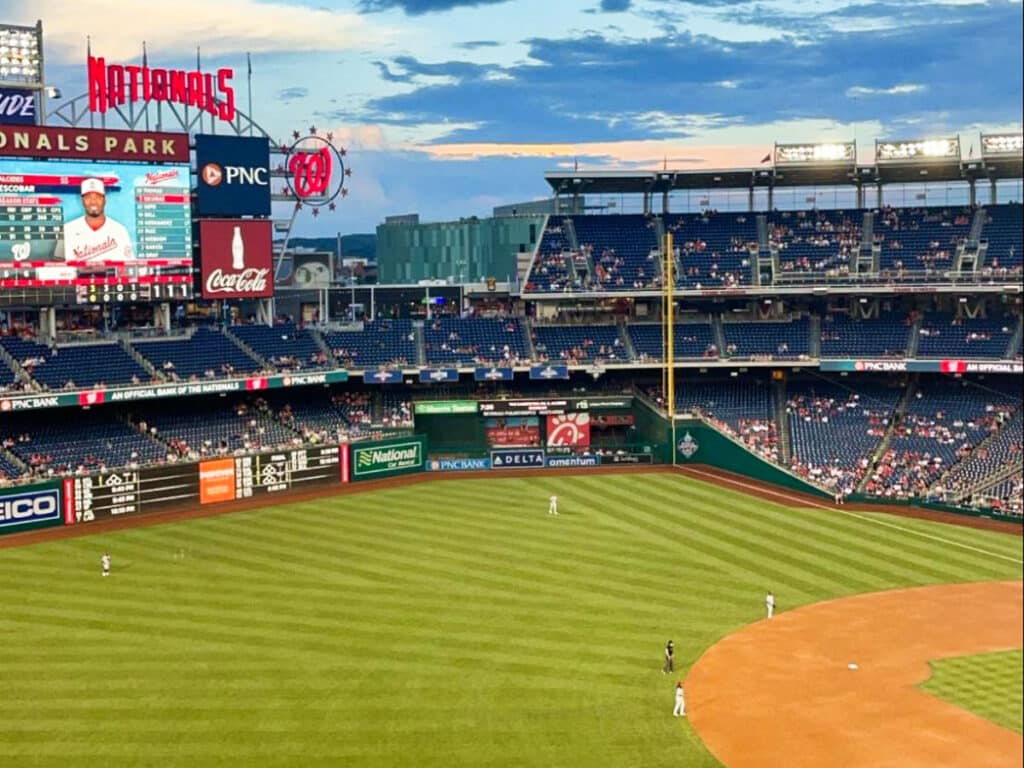 View of the baseball game at the Nationals’ Park in Navy Yard