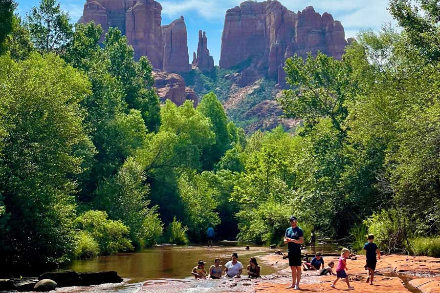 People enjoying their day on a river in Sedona