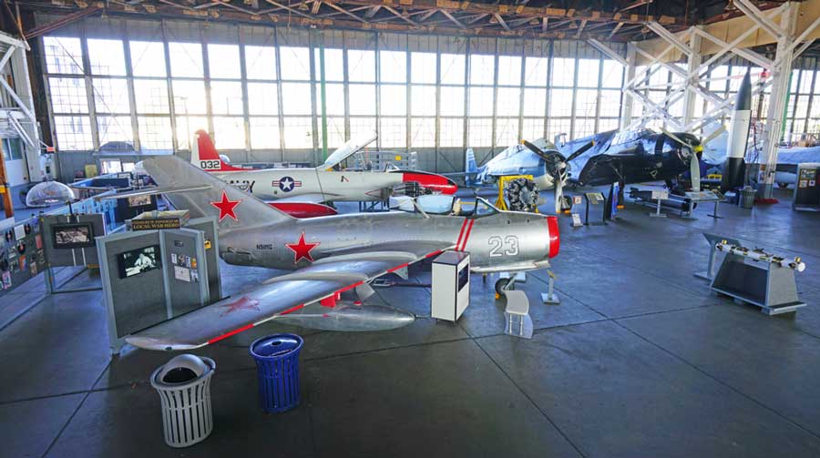 Aircrafts displayed inside the Naval Air Station Wildwood Aviation Museum