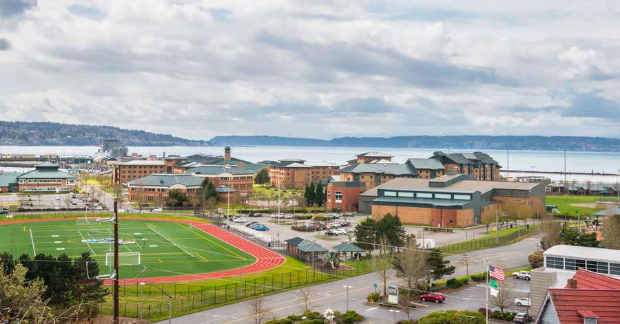 Overlooking view of the Naval Station Everett
