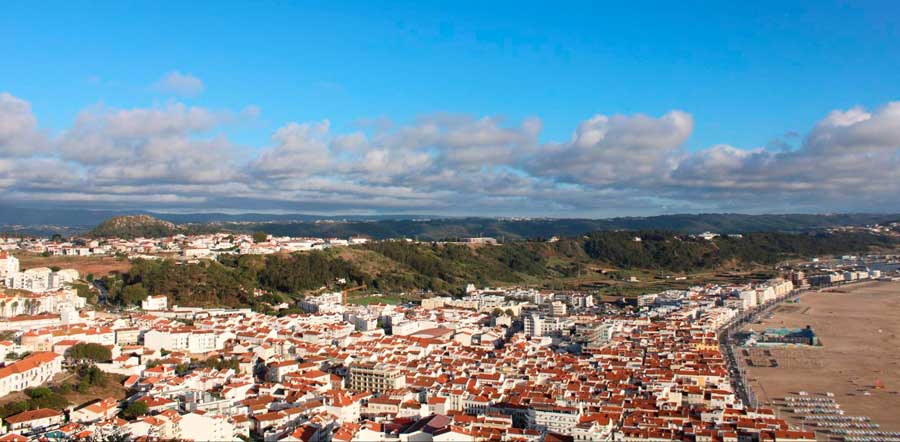 Nazare under the clear blue sky
