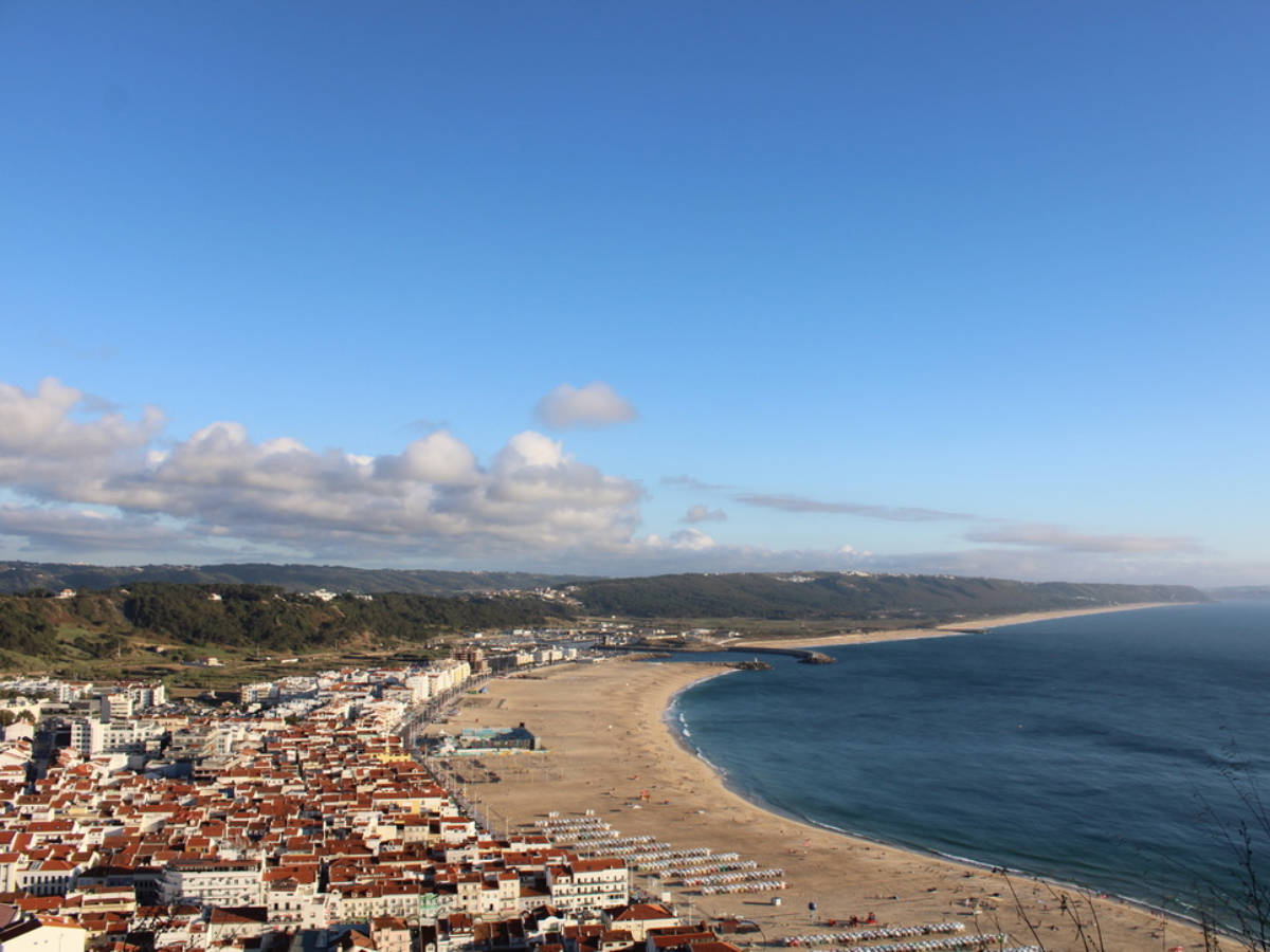 Overlooking view of the town and the beach from Miradouro do Suberco