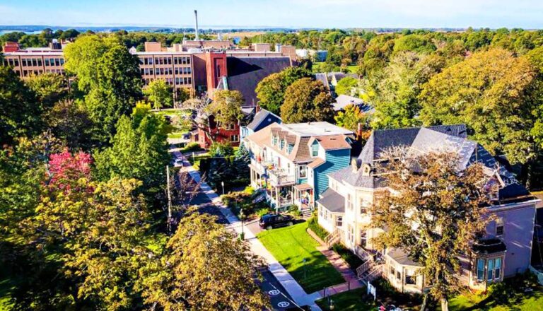 Aerial view of a neighborhood in Charlottetown