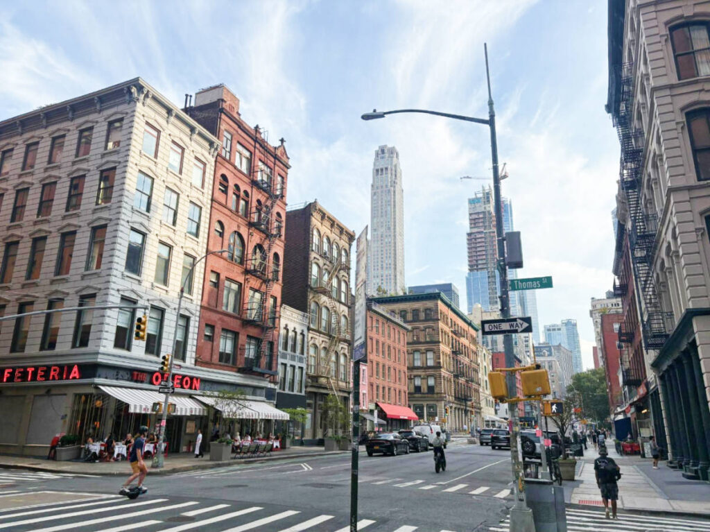 View of streets and buildings from a neighborhood near The World Trade Center