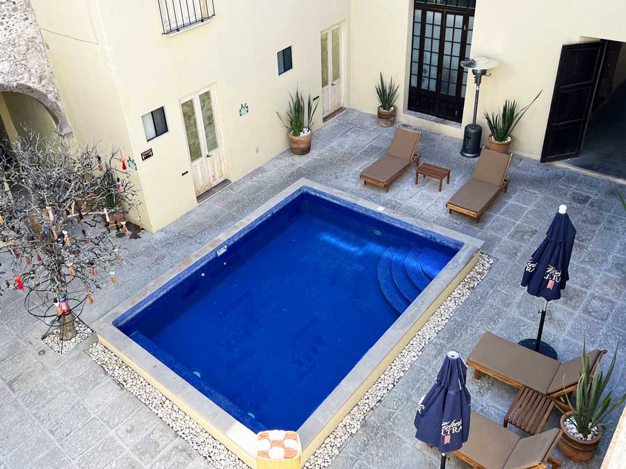 View of the pool are in Nena Hotel Boutique from above
