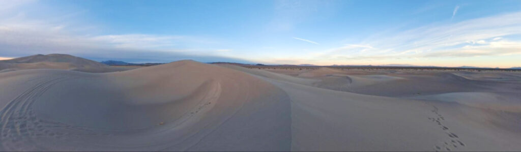 Panoramic view of the sand dunes