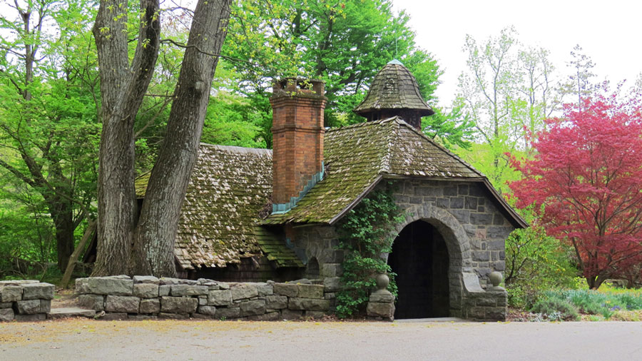 A botanical garden brick house in New Jersey
