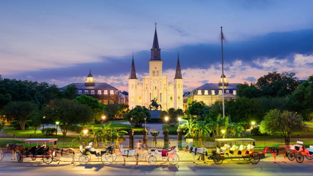 Overlooking view at New Orleans at night