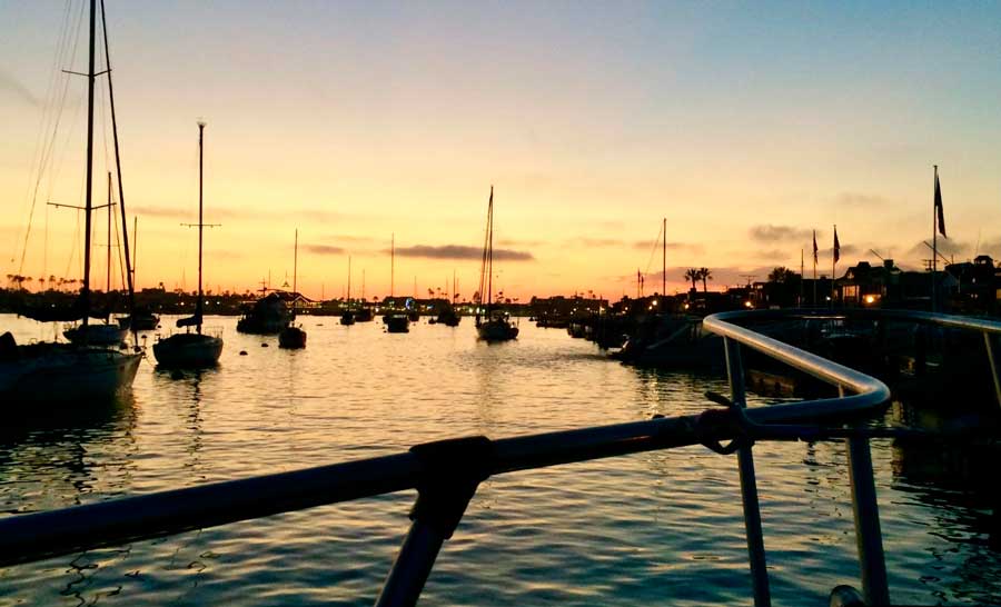 Sunset over the Newport Harbor