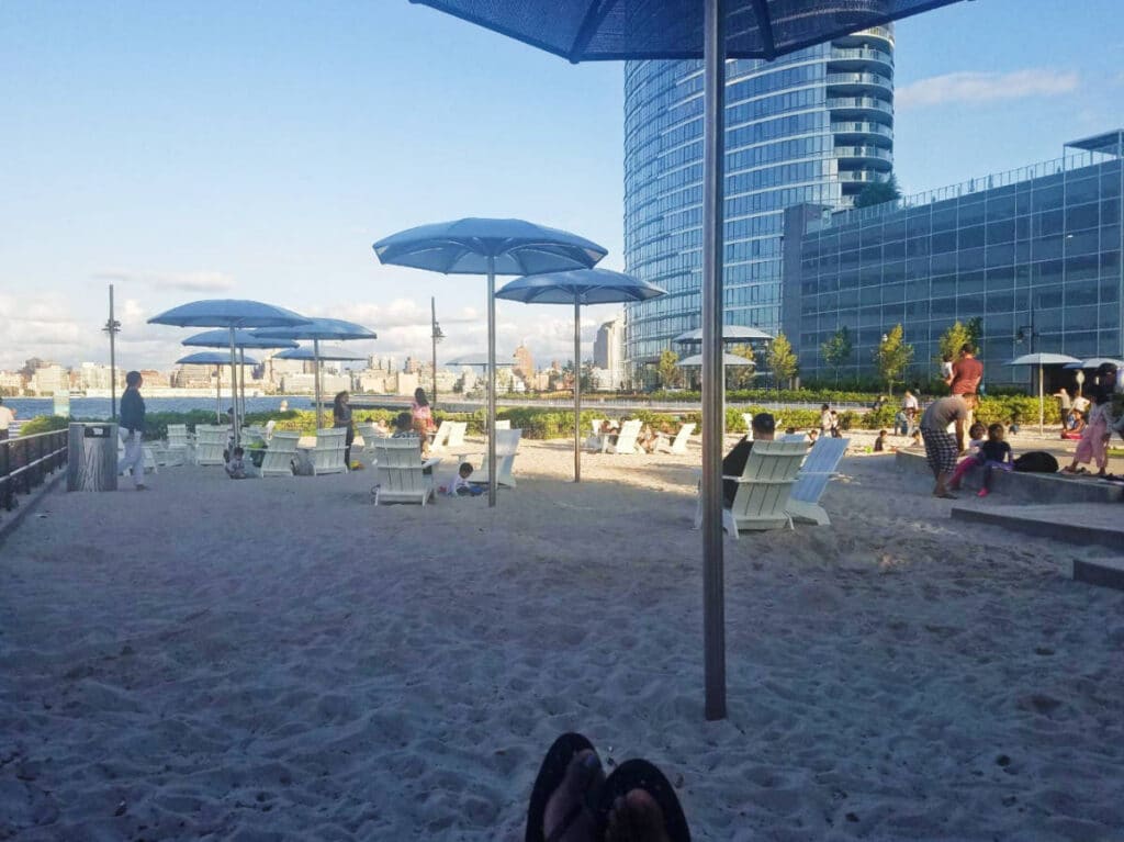 View while relaxing at the Newport Sand Beach