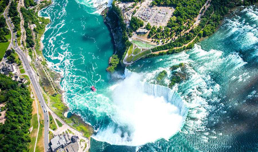 Aerial view of the Niagara Falls