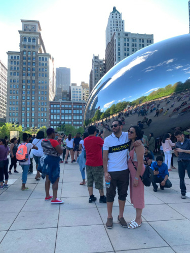 View of People taking photos at The Bean