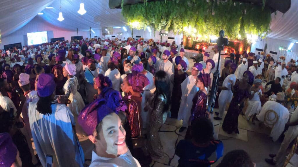 The author, Nate Hake taking a selfie during a wedding party of his friend