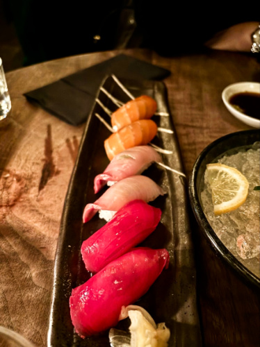 A long serving of nigiri at Brilliant Corners