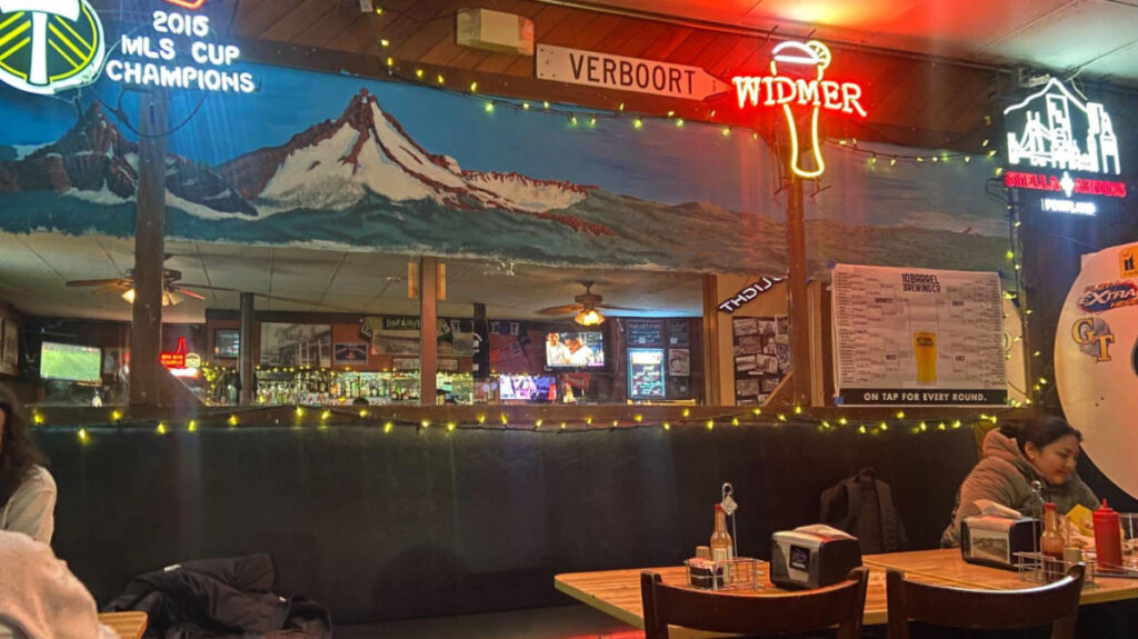 View from the inside of the Nob Hill Bar & Grill