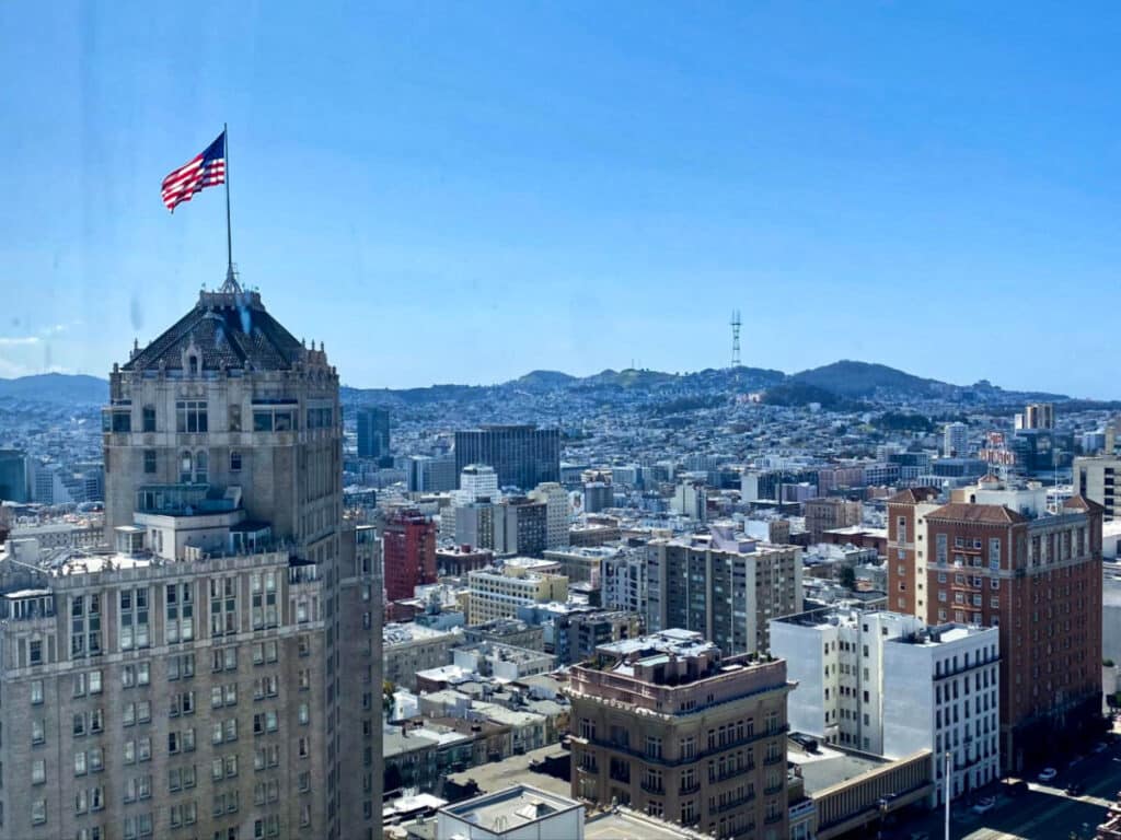 View of the InterContinental Hotel and the Nob Hill neighborhood