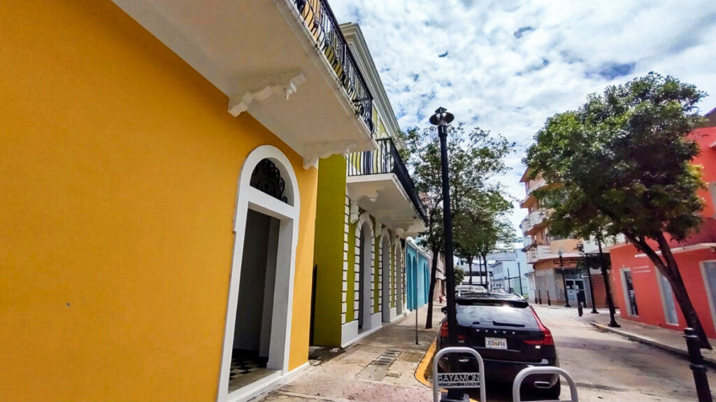 View of the colorful buildings in Bayamón