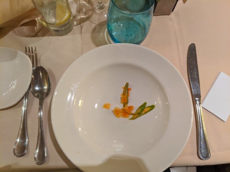 A plate of Vegetarian Food on Nomad Cruise