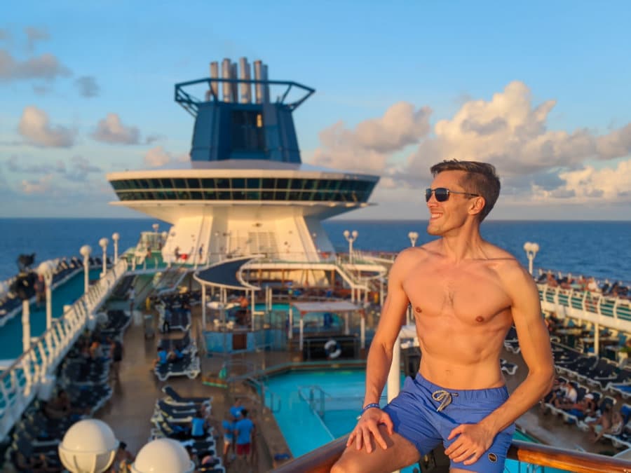 Nate Hake on the cruise ship deck