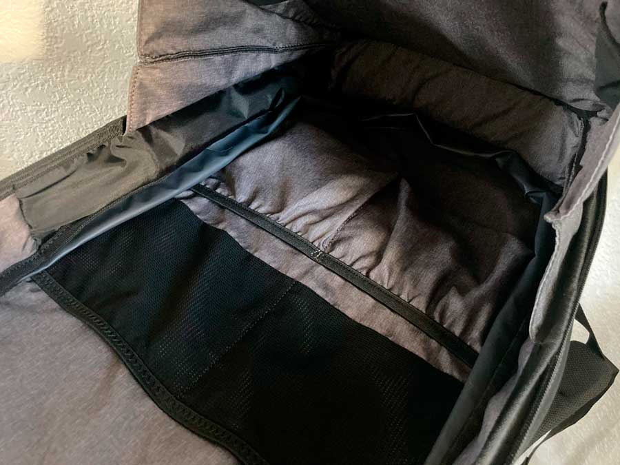 The interior of Nomatic Navigator Lite Backpack