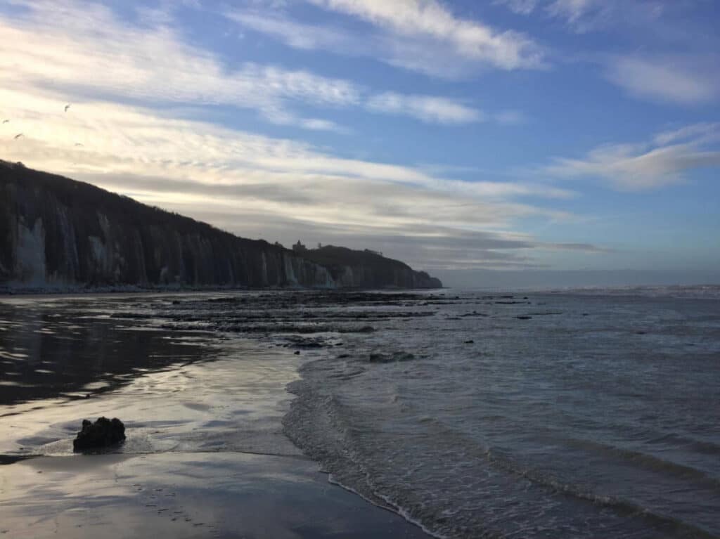 View of cliffs at the Normandy coastline