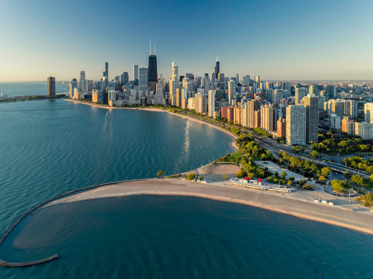 Aerial view of the North Avenue Beach