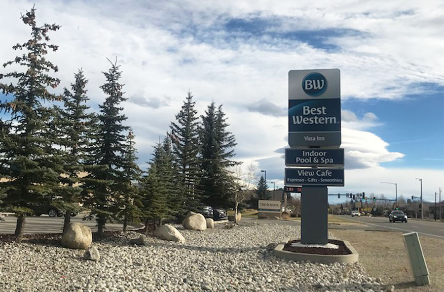 View of the Best Western sign in Buena Vista