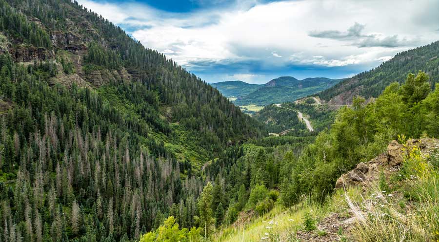 Scenic view from a mountain in North Pagosa Springs