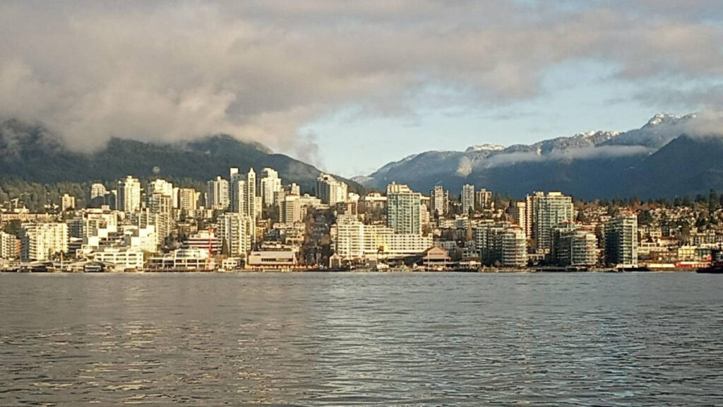 View of the North Vancouver skyline from across the water