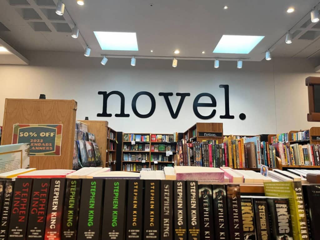 View of books inside the Novel in Memphis