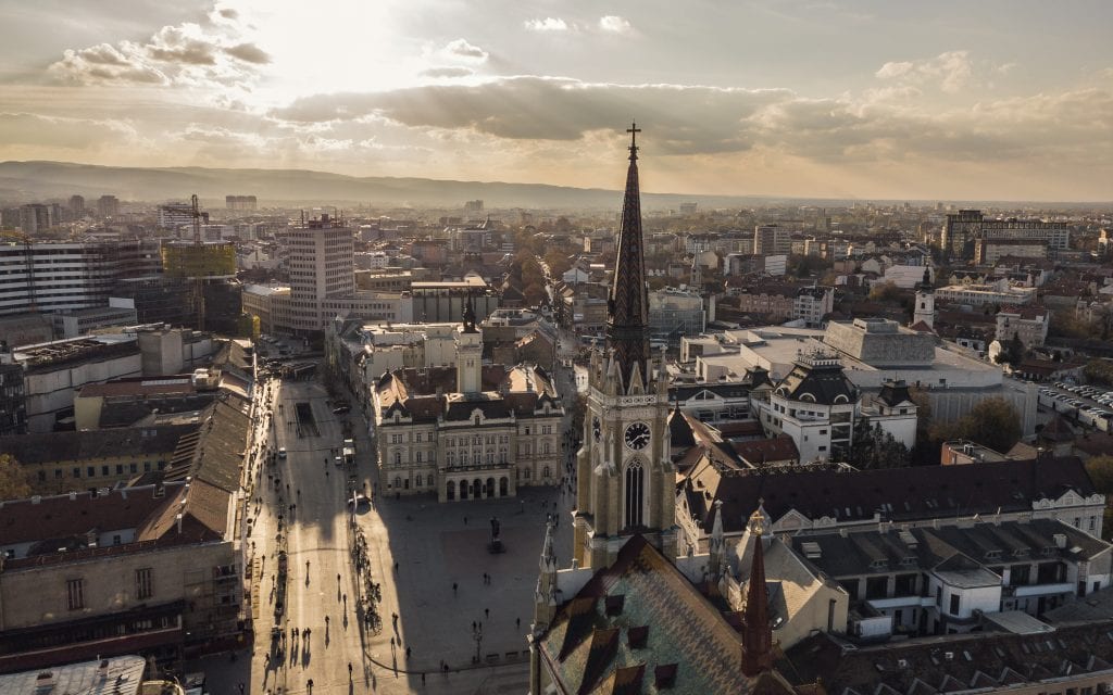 Sunset view of Novi Sad