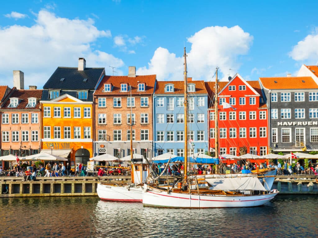 Colorful houses by the Nyhavn Pier in Copenhagen