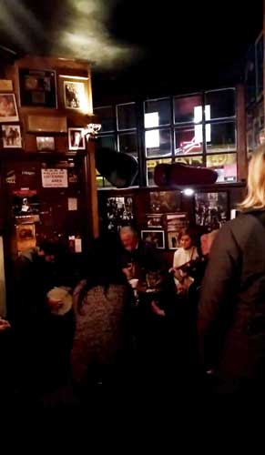 View of musicians inside the O’ Donoghues