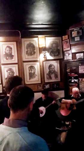View of a band performing inside the O’ Donoghues