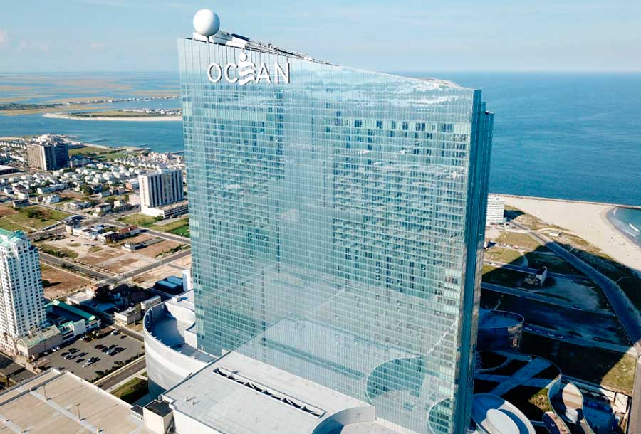 Aerial view of the Ocean Casino Resort building in Atlantic City