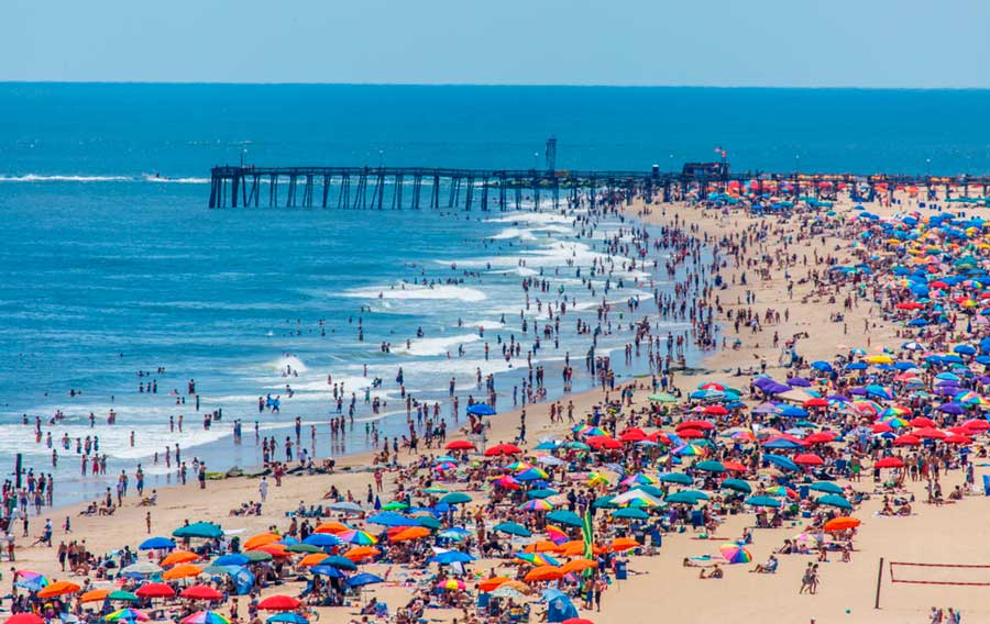 View of people enjoying their day during a hot sunny day in Ocean City Beach