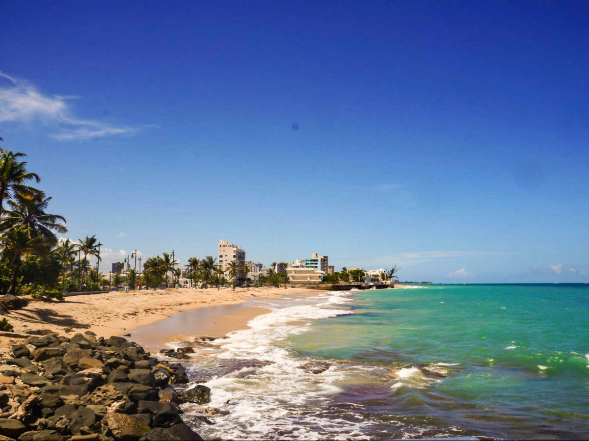 Panoramic view of the shoreline of Ocean Park Beach