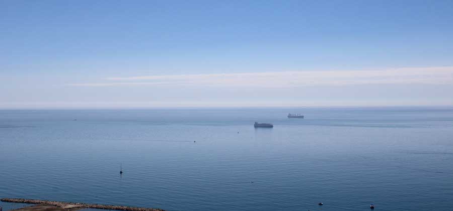 Overlooking view of the ocean in Malaga