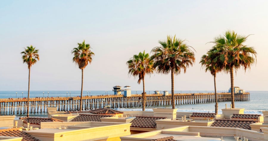 Scenic view of the pier in Oceanside Beach