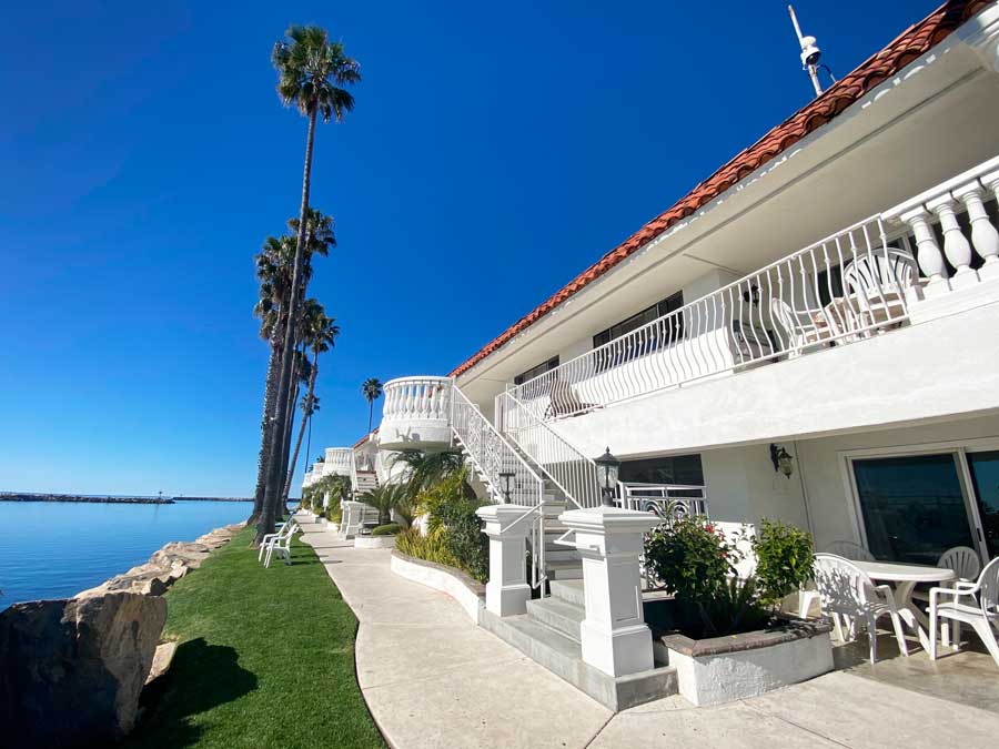 The Oceanside Marina Suites and the ocean view from it