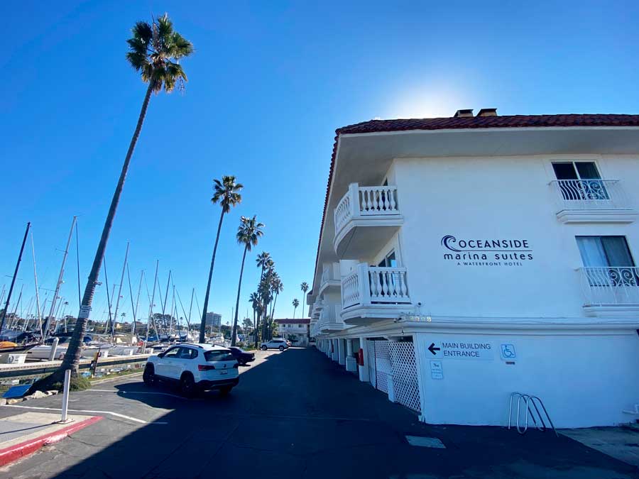 The Oceanside Marina Suites from the outside