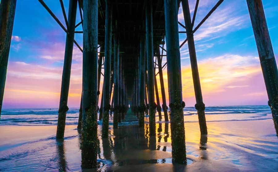 Colorful clouds during sunset in Oceanside Pier