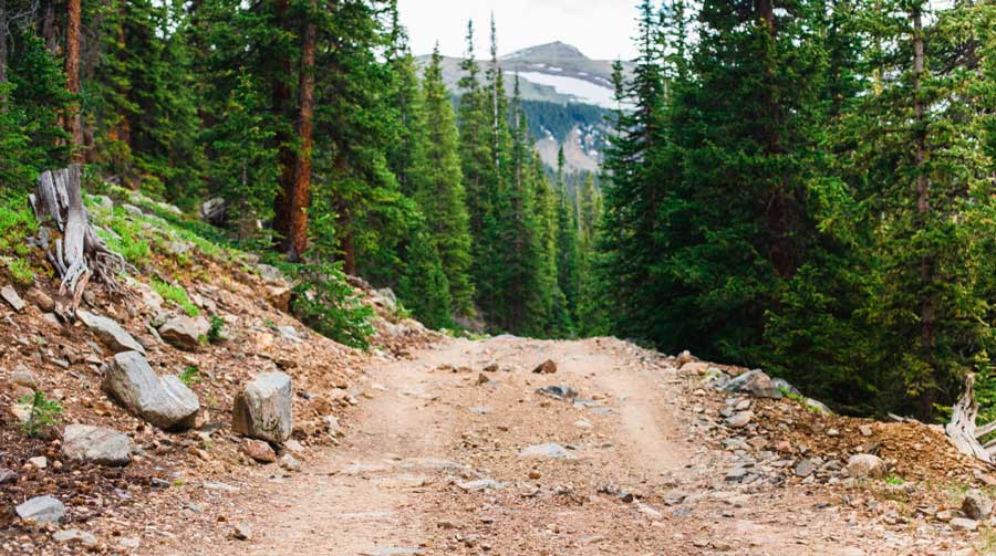 View of an off-road trail in Keystone