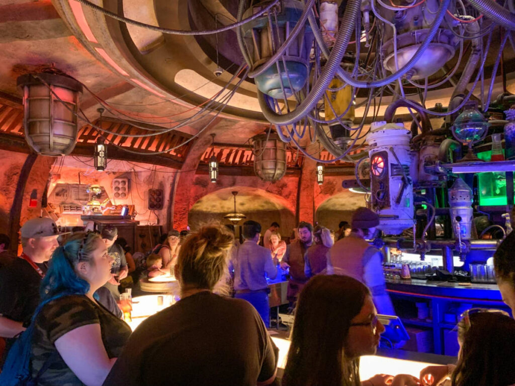 People enjoying some drinks at Oga’s Cantina