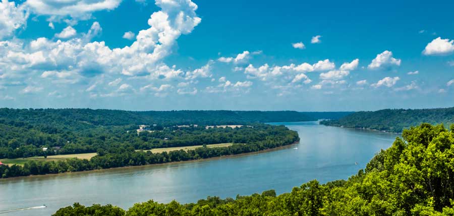 Aerial view of the Ohio River