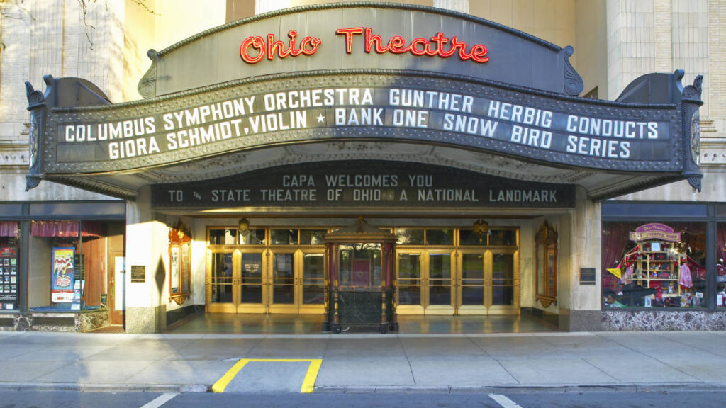 View at the entrance of the Ohio Theatre